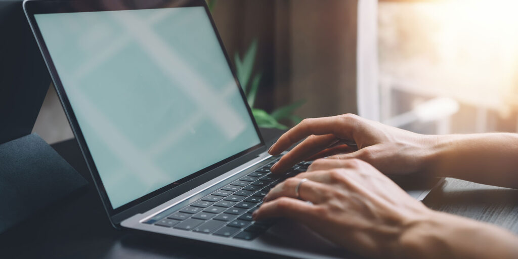 woman using a computer